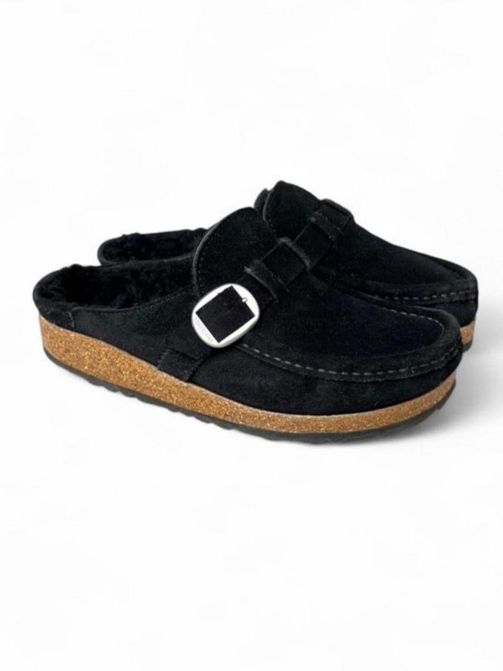 Birkenstock Buckley Shearling Suede Clogs Black EU 38 US Women’s 7-7.5 Narrow
